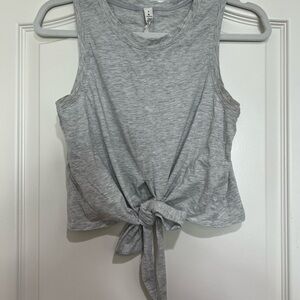 lululemon athletica Heather Gray Tie-Front Crop Top